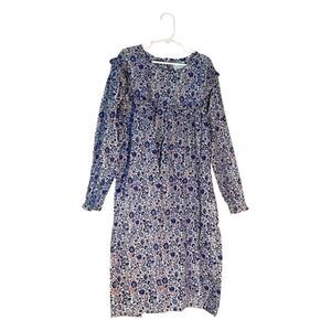 Grace & James Girls 10 Long Sleeve Smocked Floral Maxi Dress Cottagecore Country